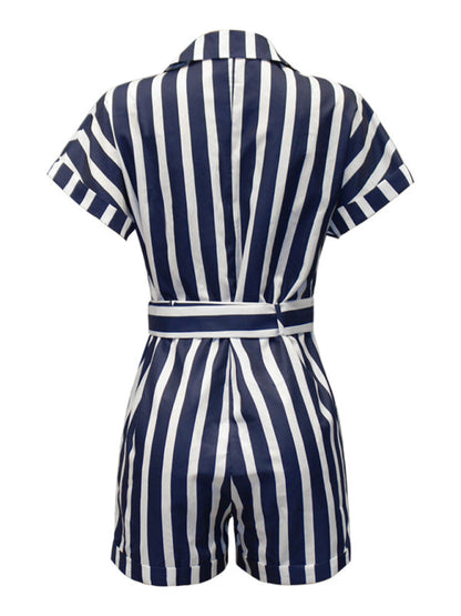 Jumpsuit- Be Bold and Beautiful in Our Striped Romper-Playsuit - Order Yours Today!- - Pekosa Women Clothing