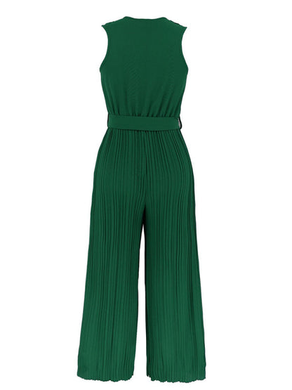 Jumpsuit- Dare to Be Bold with Our Ruffled V-Neck Jumpsuit- - Pekosa Women Clothing