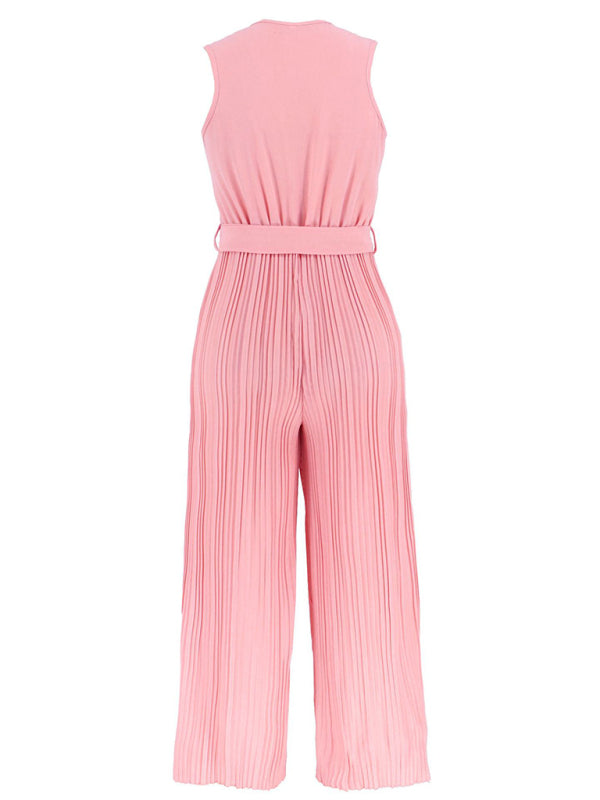 Jumpsuit- Dare to Be Bold with Our Ruffled V-Neck Jumpsuit- - Pekosa Women Clothing