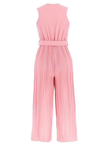 Jumpsuit- Dare to Be Bold with Our Ruffled V-Neck Jumpsuit- - Pekosa Women Clothing