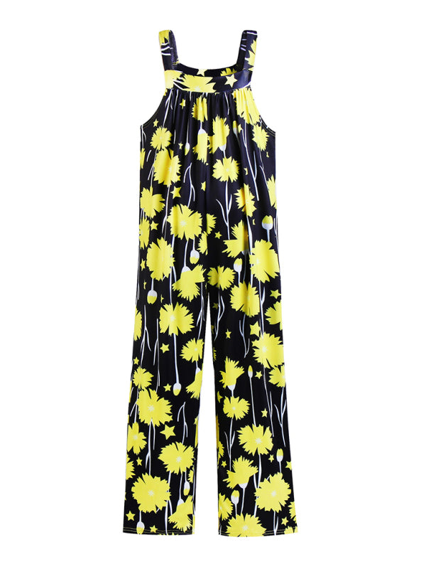 Jumpsuit- Floral Square Neck Jumpsuit - The Perfect Summer Outfit- - Pekosa Women Clothing