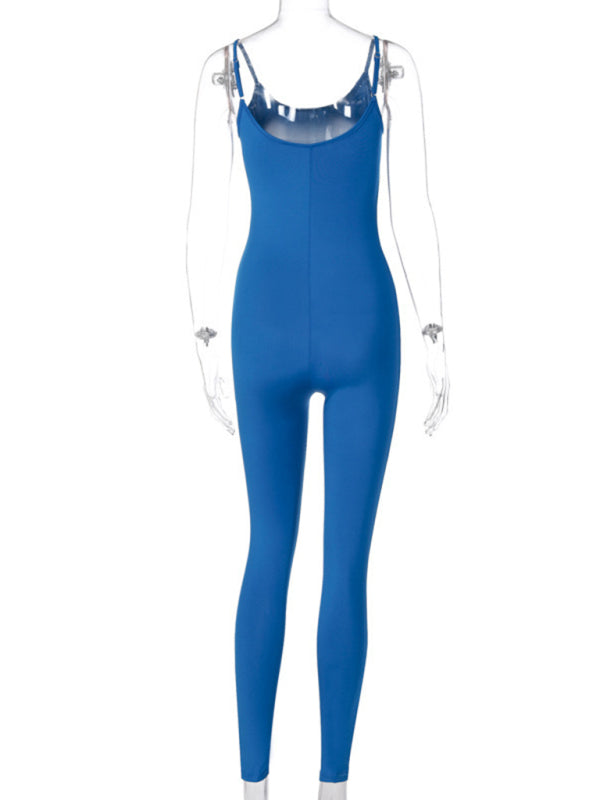 Jumpsuits- Women's Tight-Fitting Unitard Jumpsuit for Active Living- - Pekosa Women Fashion