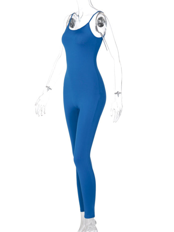 Jumpsuits- Women's Tight-Fitting Unitard Jumpsuit for Active Living- - Pekosa Women Fashion