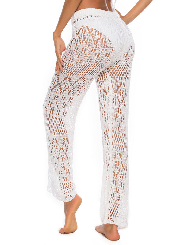 Knit Pants- Crochet Knit Summer Vacation Pants - Swim Cover-Up Bottoms- - Pekosa Women Clothing