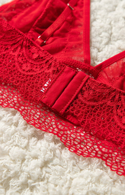 Lingerie- Lace 2 Piece Bralette and High Waisted Lace-Up Panty - Lingerie Duo- - Pekosa Women Clothing