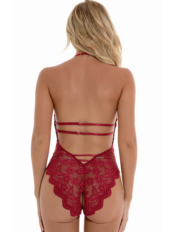 Lingerie- Lace Backless Teddy Bodysuit Lingerie- - Pekosa Women Clothing