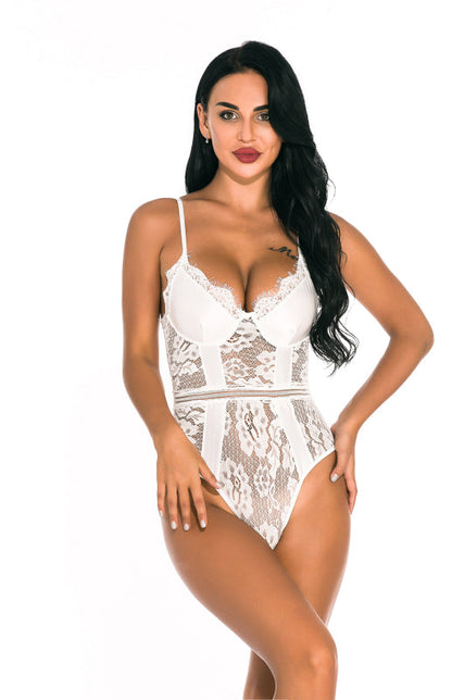 Lingerie- Romance in a Lace Lingerie Teddy Bodysuit- - Pekosa Women Clothing