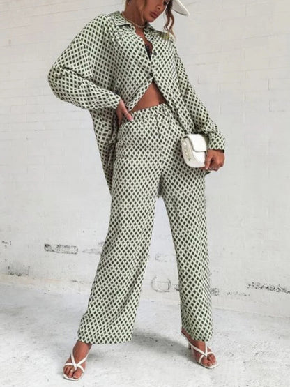 Loungewear- 2 Piece Loungewear Set in Zebra Print - Shirt & Pants- - Pekosa Women Clothing