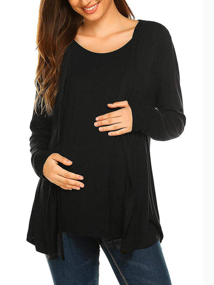 Bump-Friendly Maternity Nursing Flowy Blouse Top for Breastfeeding Moms