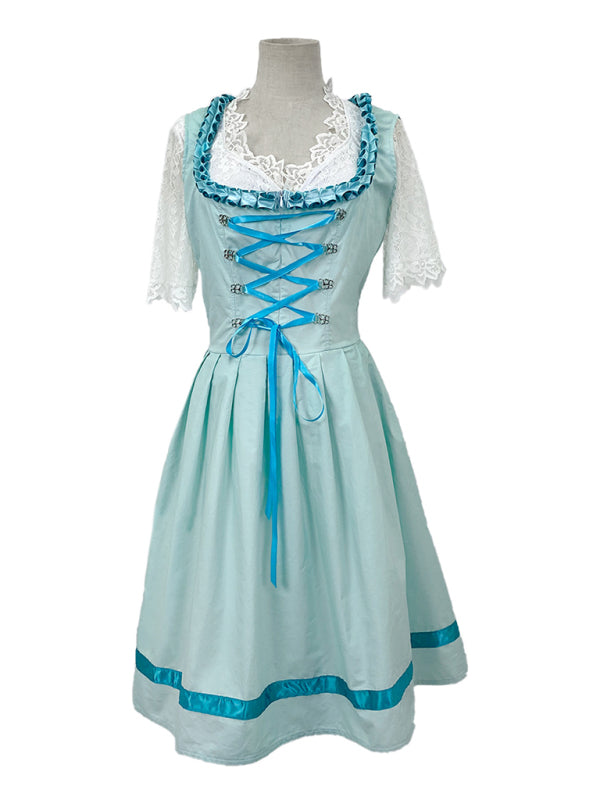 Oktoberfest Cosplay- Bavaria Maid Dirndl Dress - Oktoberfest Costume- - Pekosa Women Clothing