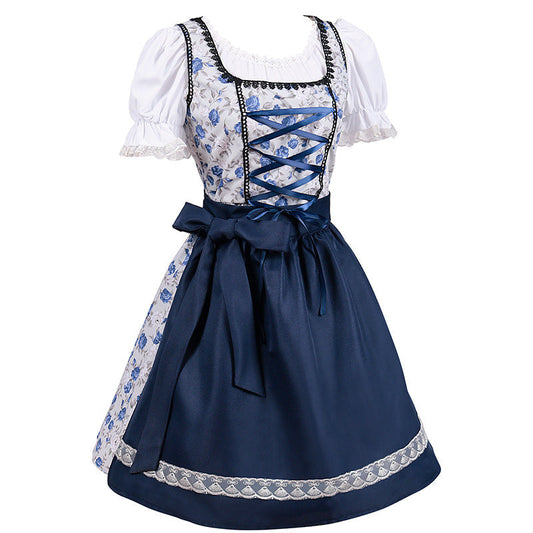 Oktoberfest Costume- Oktoberfest Bavaria Maid Outfit - Authentic German Cosplay!- Blue- Pekosa Women Clothing