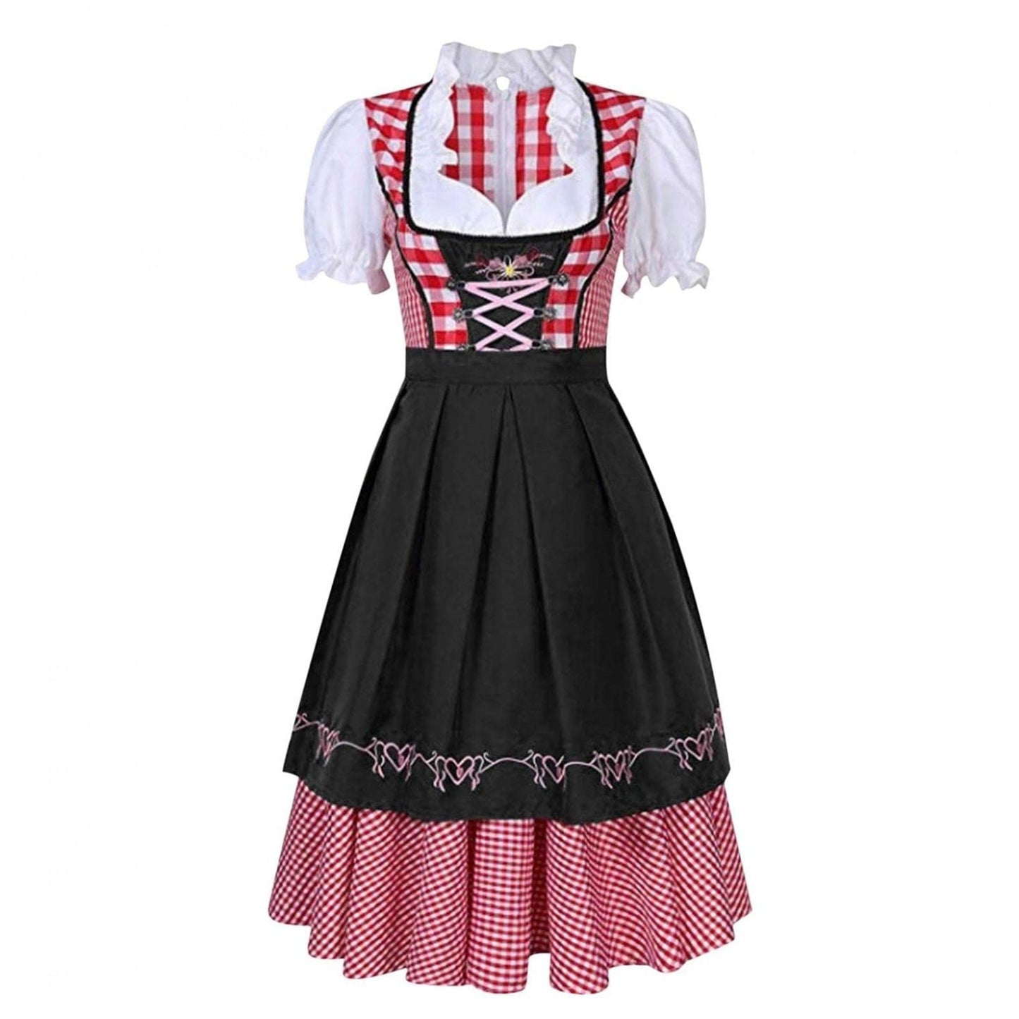 Oktoberfest Costume- Oktoberfest Plaid Bavaria Maid Outfit - Munich National Dirndl- - Pekosa Women Clothing