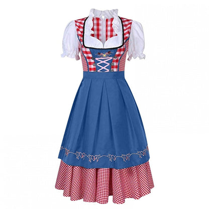 Oktoberfest Costume- Oktoberfest Plaid Bavaria Maid Outfit - Munich National Dirndl- - Pekosa Women Clothing