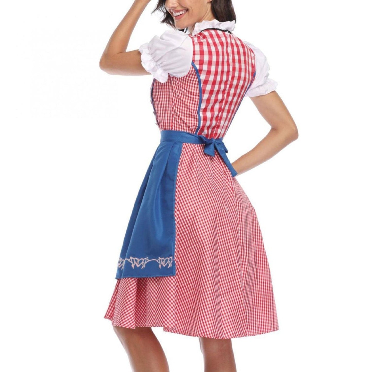 Oktoberfest Costume- Oktoberfest Plaid Bavaria Maid Outfit - Munich National Dirndl- - Pekosa Women Clothing