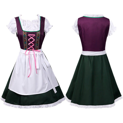 Oktoberfest Custome- German Halloween Cosplay Dress - Oktoberfest Bavaria Maid Outfit- Pattern2- Pekosa Women Clothing