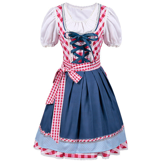 Oktoberfest Dress- Munich Traditional Dirndl - Oktoberfest Bavaria Maid Dress- Red- Pekosa Women Clothing