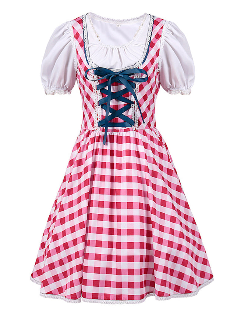 Oktoberfest Dress- Munich Traditional Dirndl - Oktoberfest Bavaria Maid Dress- - Pekosa Women Clothing