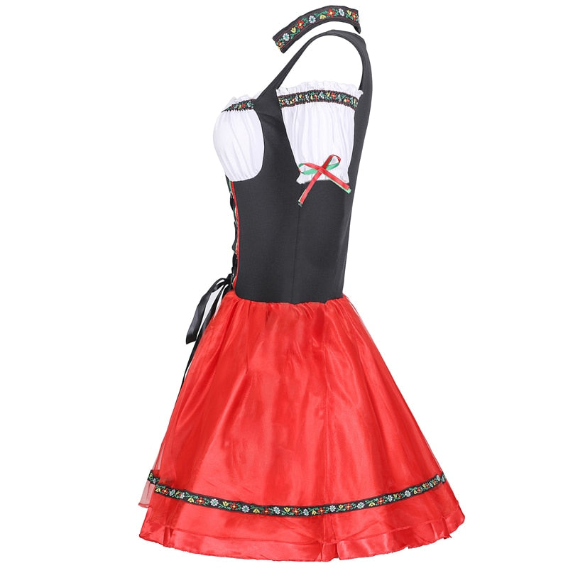 Oktoberfest Outfits- Oktoberfest Bavaria Maid Outfit - Bartender German Cosplay Dress- - Pekosa Women Clothing