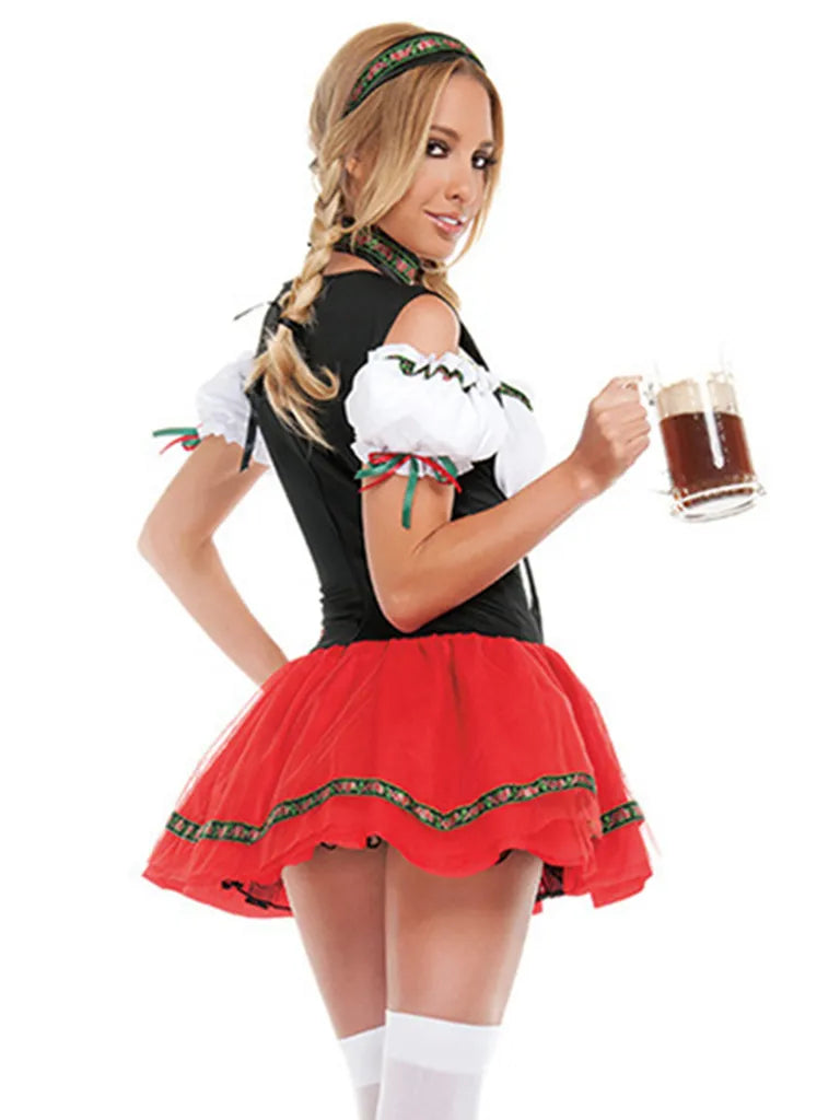 Oktoberfest Outfits- Oktoberfest Bavaria Maid Outfit - Bartender German Cosplay Dress- - Pekosa Women Clothing