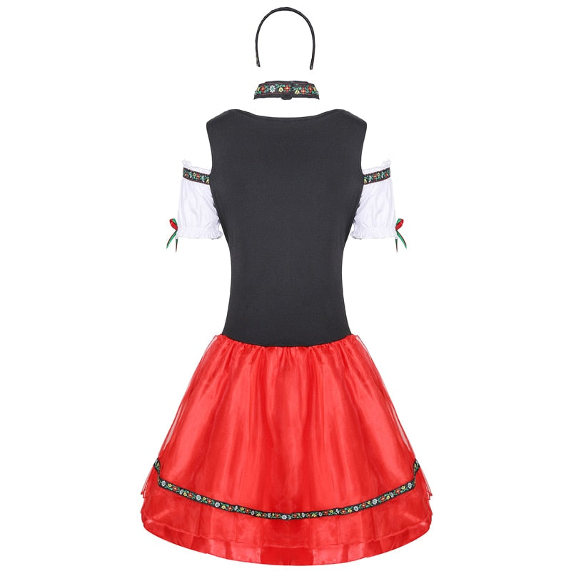 Oktoberfest Outfits- Oktoberfest Bavaria Maid Outfit - Bartender German Cosplay Dress- - Pekosa Women Clothing