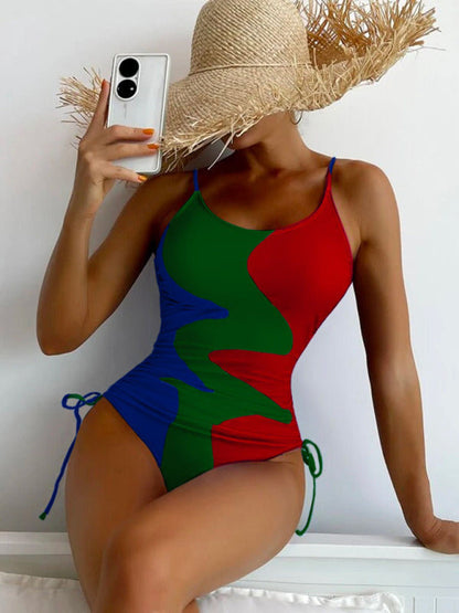 One Piece Bikini- Bask in the Sun: Enjoy Your Water Sports and Occasions with Our Removable Padded One Piece Bikini- Red- Pekosa Women Clothing