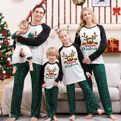 Pajamas Set- Grinch Matching Family Christmas Sleepwear Reindeer Pajamas 2 Piece Set- Pattern2- Pekosa Women Clothing