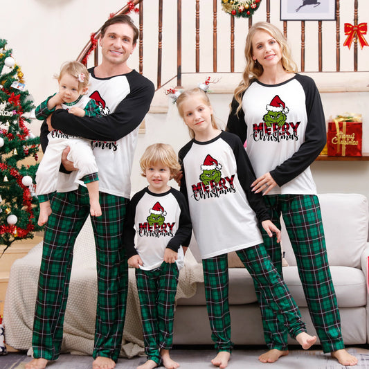 Pajamas Set- Grinch Matching Family Christmas Sleepwear Reindeer Pajamas 2 Piece Set- Pattern1- Pekosa Women Clothing