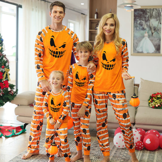 Pajamas Set- Parent Child Halloween Sleepwear 2 Piece Matching Family Pajamas- Pattern1- Pekosa Women Clothing