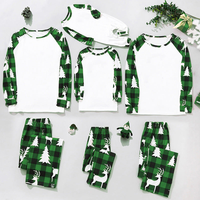 Pajamas set- Merry Christmas Family Plaid Tree Pajamas Set- Suit 4- Pekosa Women Clothing