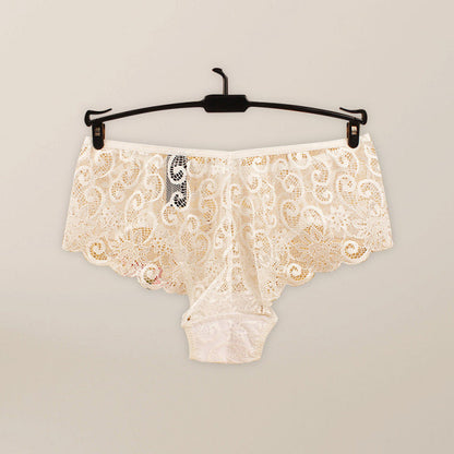 Panties- Floral Lace Underwear - Panty Briefs for Women- Raw white off white- Pekosa Women Clothing