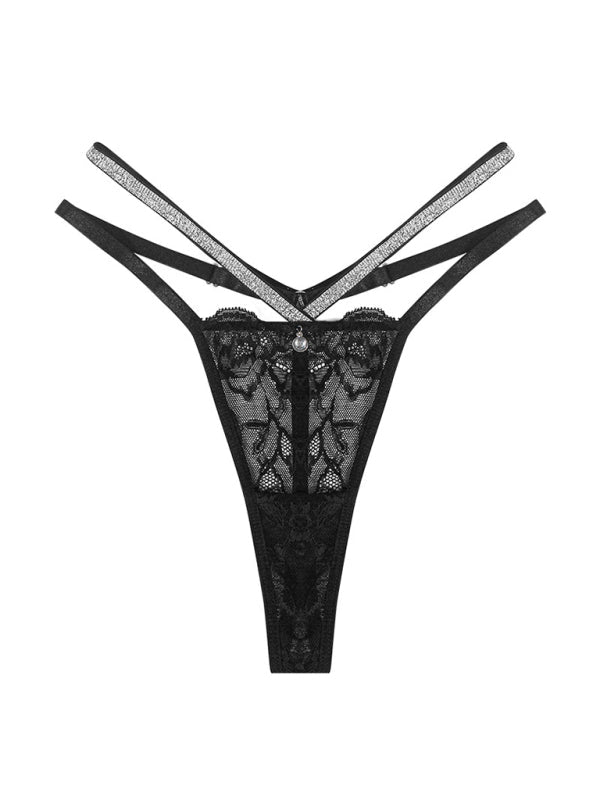 Panties- Lace Sparkle T-String Lingerie for Women- - Pekosa Women Clothing