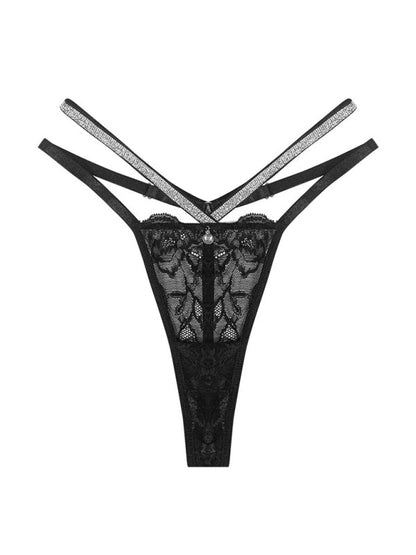 Panties- Lace Sparkle T-String Lingerie for Women- - Pekosa Women Clothing