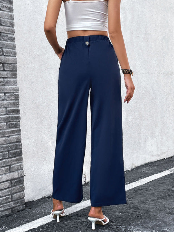 Pants- Straight-leg Trousers - Elegant Sailor Pants- - Pekosa Women Clothing