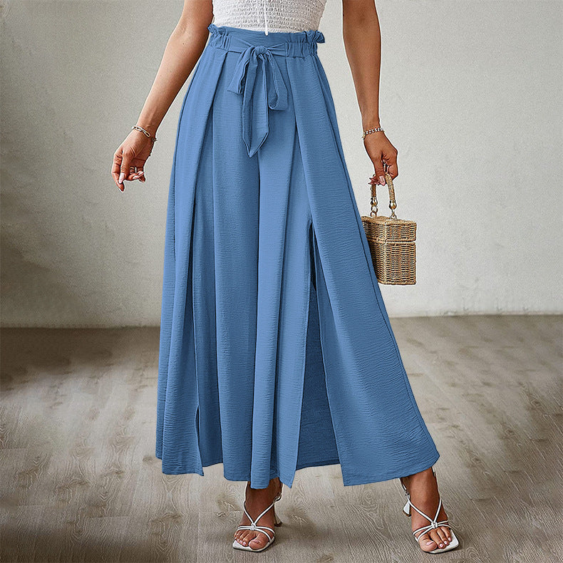 Pants- Summer Look On-Point with Our Palazzo Trousers - - Pants- Blue- Pekosa Women Clothing