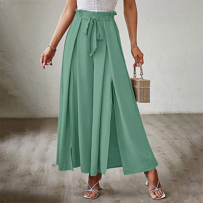 Pants- Summer Look On-Point with Our Palazzo Trousers - - Pants- Acid blue- Pekosa Women Clothing