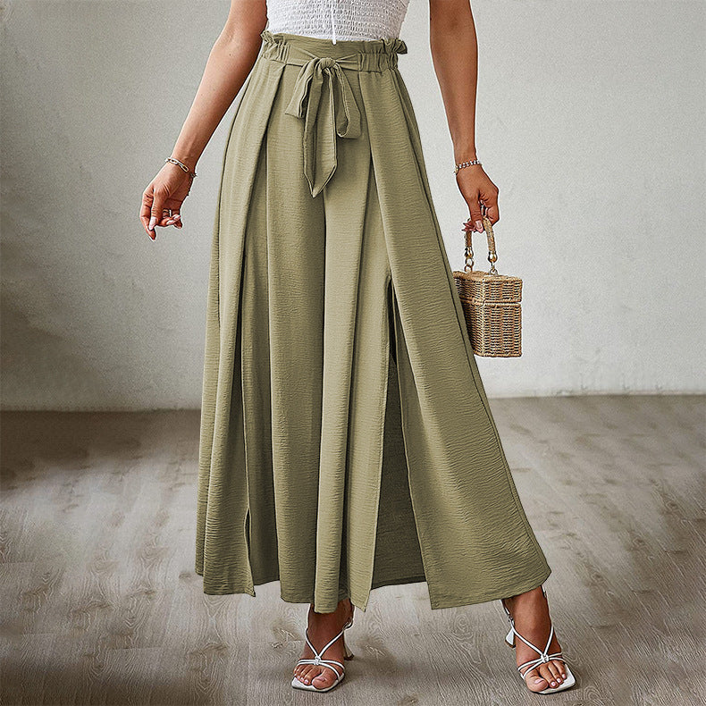 Pants- Summer Look On-Point with Our Palazzo Trousers - - Pants- Green- Pekosa Women Clothing