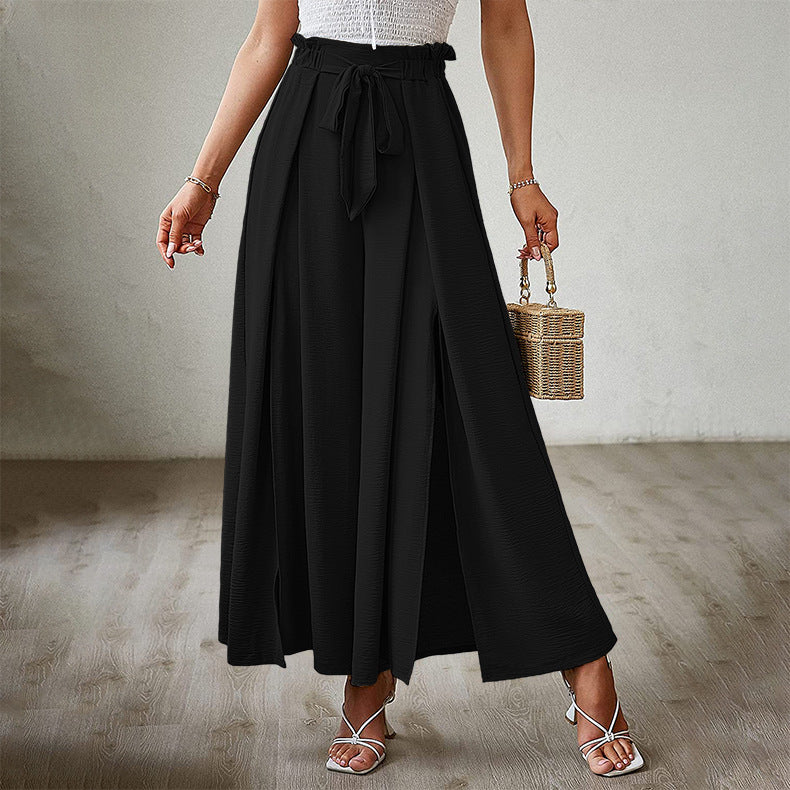 Pants- Summer Look On-Point with Our Palazzo Trousers - - Pants- Black- Pekosa Women Clothing