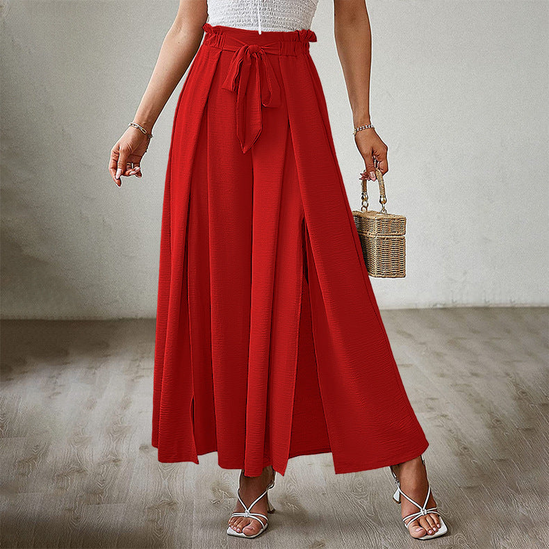 Pants- Summer Look On-Point with Our Palazzo Trousers - - Pants- Red- Pekosa Women Clothing