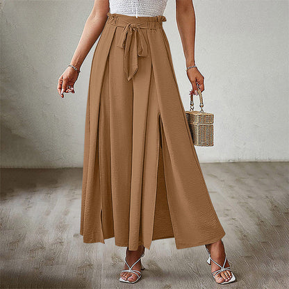 Pants- Summer Look On-Point with Our Palazzo Trousers - - Pants- Camel- Pekosa Women Clothing