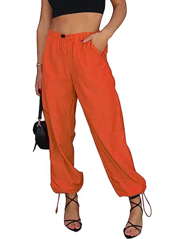 Pants- Women Solid Parachute Trousers Pants- - Pekosa Women Clothing