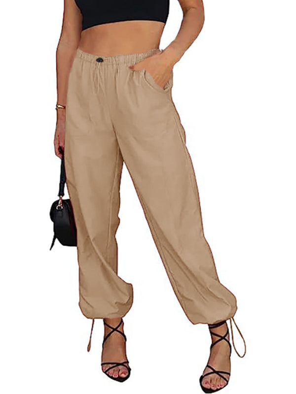 Pants- Women Solid Parachute Trousers Pants- - Pekosa Women Clothing