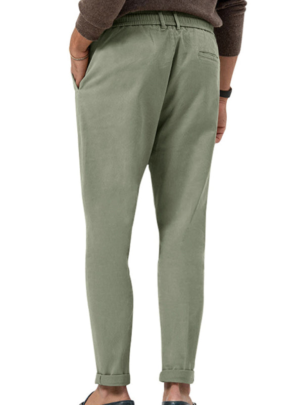 Pencil Pants- Classic Men’s Casual Pencil Pants in Solid Colors- - Pekosa Women Fashion