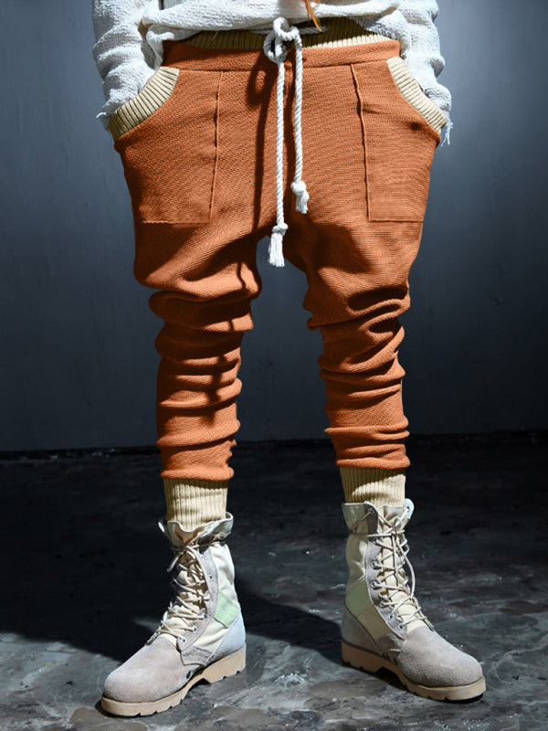 Pencil Pants- Men’s Knit Patched Jogger Pencil Pants - Casual Sweatpants- - Pekosa Women Fashion