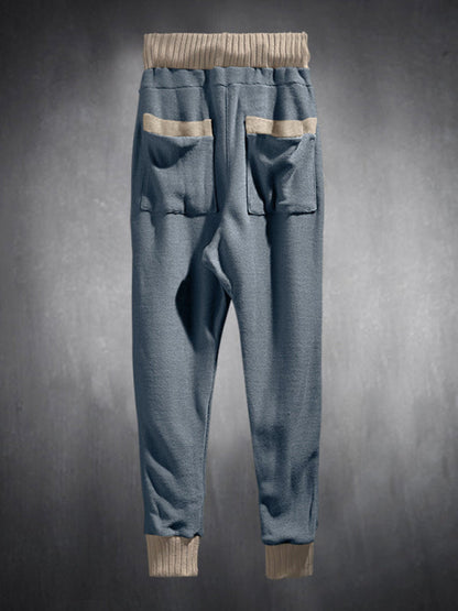 Pencil Pants- Men’s Knit Patched Jogger Pencil Pants - Casual Sweatpants- - Pekosa Women Fashion