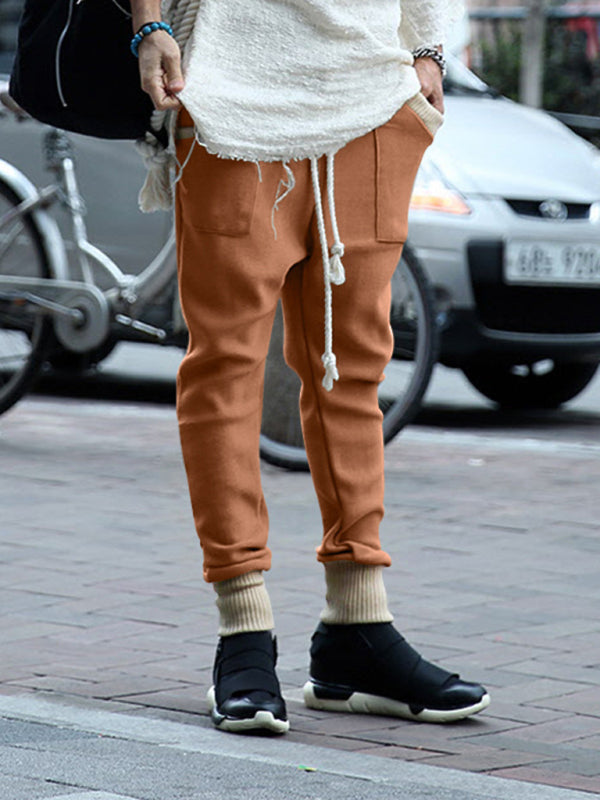 Pencil Pants- Men’s Knit Patched Jogger Pencil Pants - Casual Sweatpants- - Pekosa Women Fashion