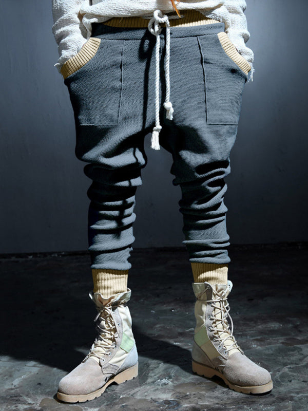 Pencil Pants- Men’s Knit Patched Jogger Pencil Pants - Casual Sweatpants- - Pekosa Women Fashion