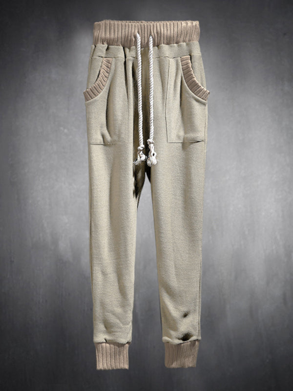 Pencil Pants- Men’s Knit Patched Jogger Pencil Pants - Casual Sweatpants- - Pekosa Women Fashion