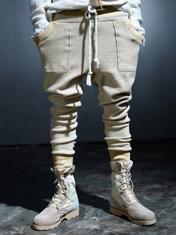 Pencil Pants- Men’s Knit Patched Jogger Pencil Pants - Casual Sweatpants- - Pekosa Women Fashion