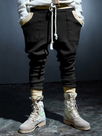 Pencil Pants- Men’s Knit Patched Jogger Pencil Pants - Casual Sweatpants- - Pekosa Women Fashion