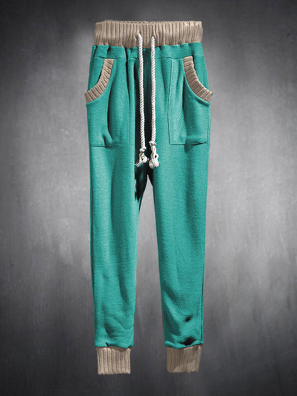 Pencil Pants- Men’s Knit Patched Jogger Pencil Pants - Casual Sweatpants- - Pekosa Women Fashion